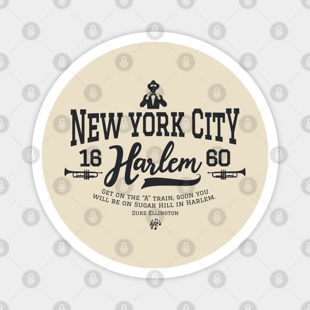 New York Harlem - Harlem Logo - Harlem Manhattan - Duke Ellington Magnet by Boogosh